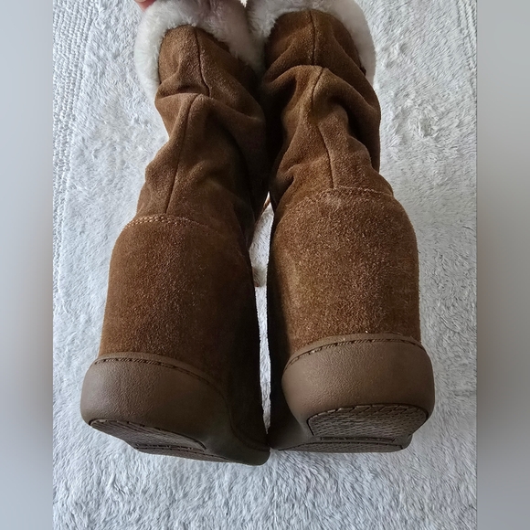 Sketchers Women's Hidden Wedge Adds on Height Boots Suede, Chestnut Size 7.5 - Picture 6 of 6